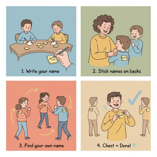 Name Grab - Finding your name on someone's back